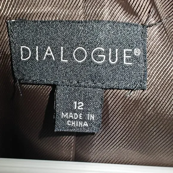 Dialogue Women size 12 Multi Colored Lined Portrait Collar Tweed Jacket - Picture 6 of 9